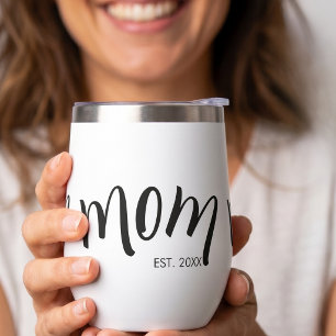 Mum Established Custom Year White Chic