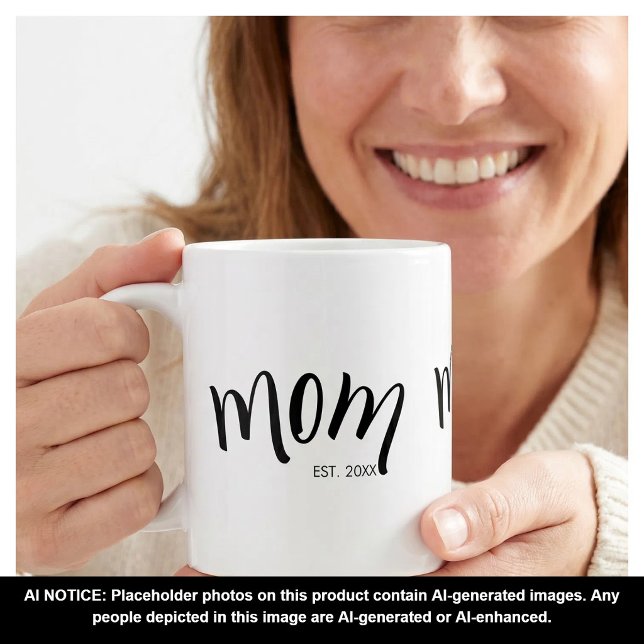 Mum Established Cute Stylish Custom Year  Coffee Mug (Creator Uploaded)
