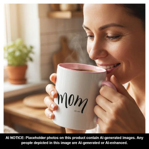 Mum Established Cute Stylish Elegant Custom Year  Mug