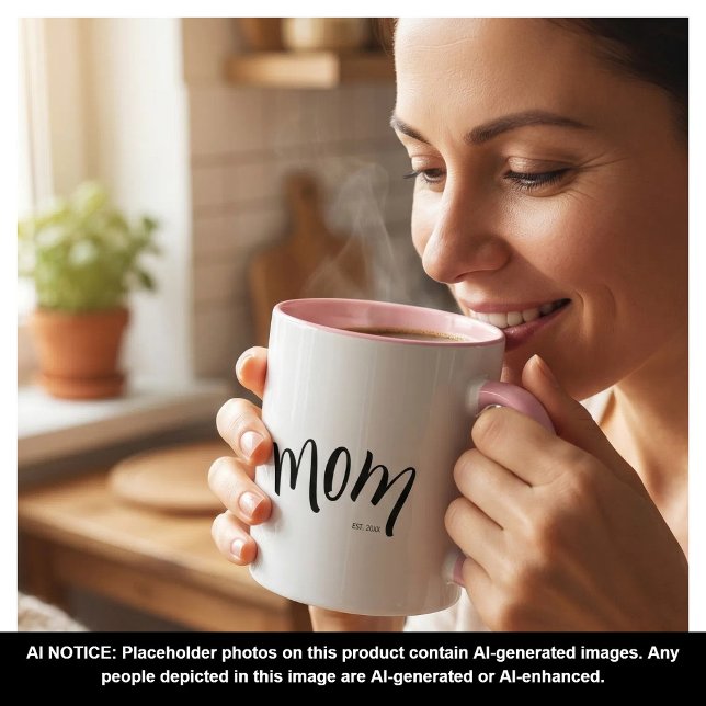 Mum Established Cute Stylish Elegant Custom Year  Mug (Creator Uploaded)