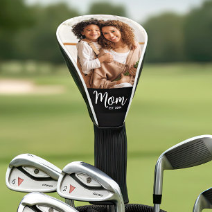 Mum Established Date Modern Script Photo Stylish Golf Head Cover