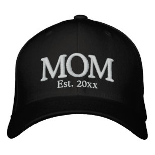 Mum Established date white personalised custom Embroidered Hat