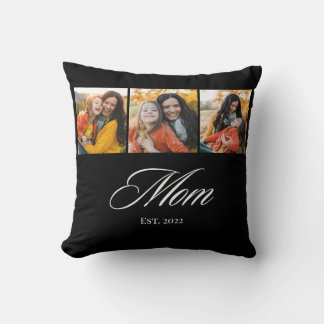 Mum Established Elegant Script 3 Photo Cushion