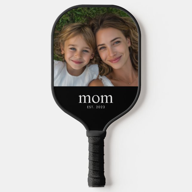 Mum Established Fun Modern Photo Pickleball Paddle (Front)