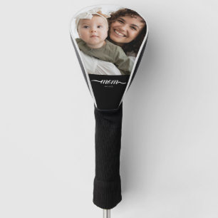 Mum Established Fun Script Photo Custom Golf Head Cover