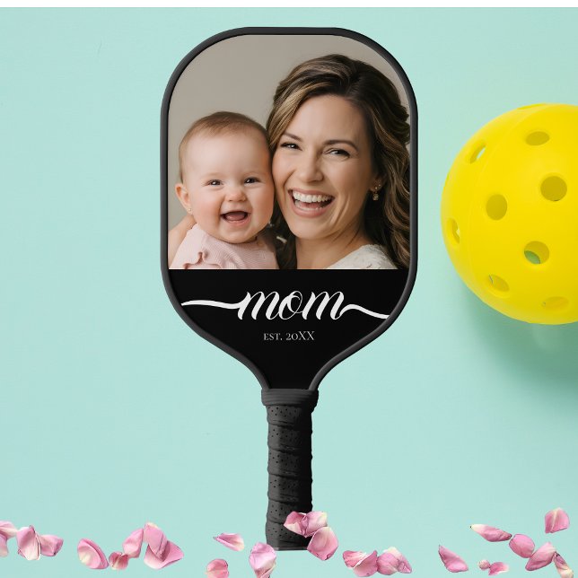 Mum Established Fun Script Photo Custom Pickleball Paddle (Creator Uploaded)