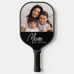 Mum Established Fun Script Photo Pickleball Paddle