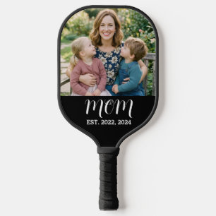 Mum Established Fun Script Photo Pickleball Paddle