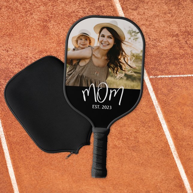Mum Established Fun Script Photo Pickleball Paddle (Creator Uploaded)
