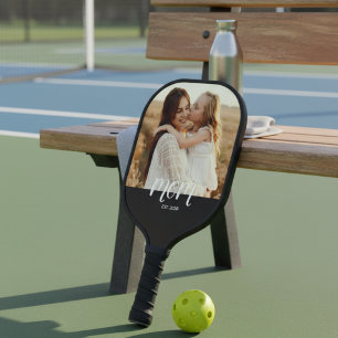 Mum Established Fun Script Photo Pickleball Paddle