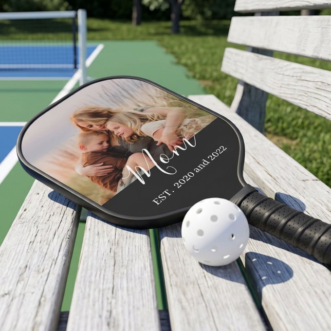 Mum Established Fun Script Photo Pickleball Paddle (Creator Uploaded)