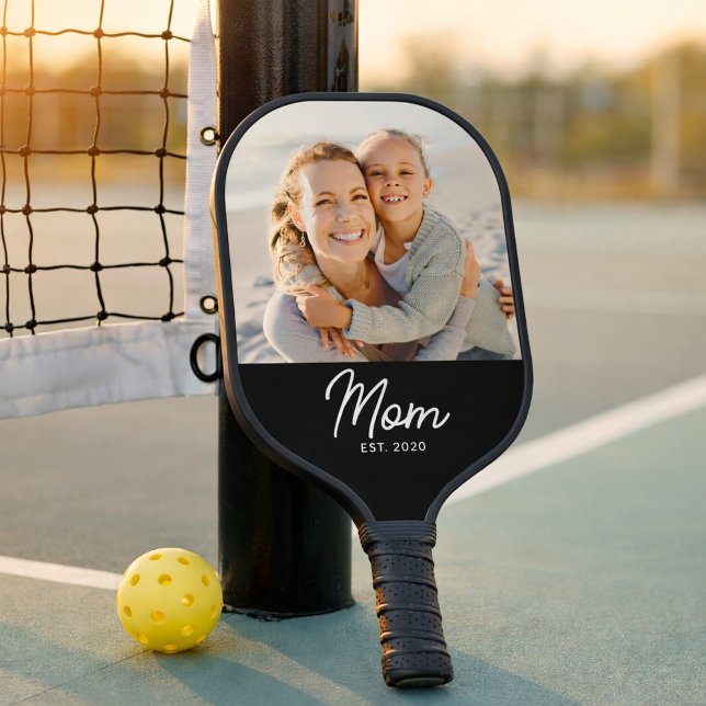 Mum Established Fun Script Photo Pickleball Paddle (Creator Uploaded)