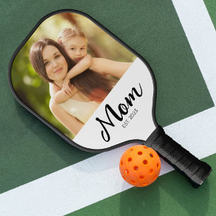 Mum Established Fun Script Photo Pickleball Paddle