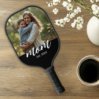 Mum Established Fun Script Photo Pickleball Paddle