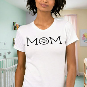 Mum Established Heart Black Minimal T-Shirt