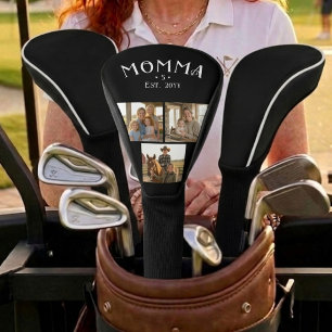 Mum Established Kid Count Chic Black 3 Photo Golf Head Cover