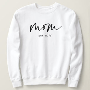 Mum Established Minimalist Typography Gift Sweatshirt