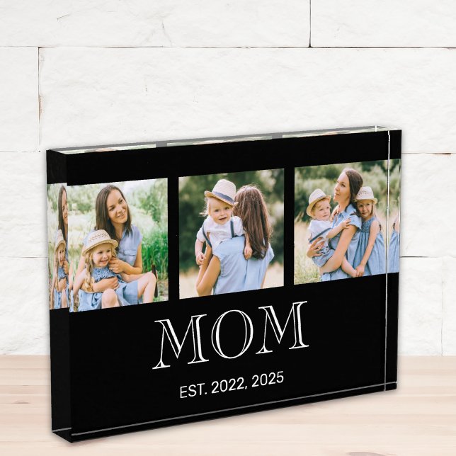 Mum Established Modern 3 Photo Black Block (Creator Uploaded)