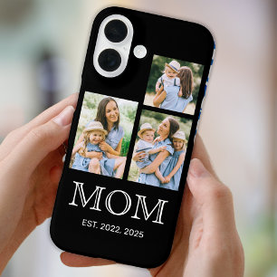 Mum Established Modern 3 Photo Black iPhone 16 Case