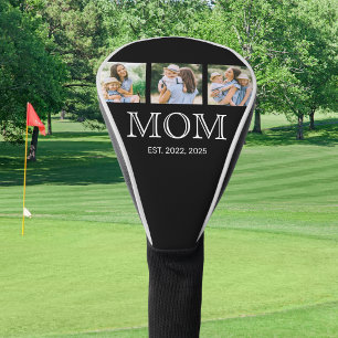 Mum Established Modern 3 Photo Black Golf Head Cover