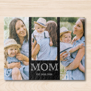 Mum Established Modern 3 Photo Jigsaw Puzzle