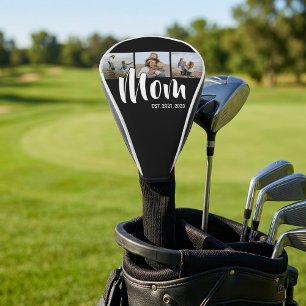 Mum Established Modern Bold Script Black 3 Photo Golf Head Cover