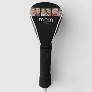 Mum Established Modern Bold Script Black 3 Photo Golf Head Cover