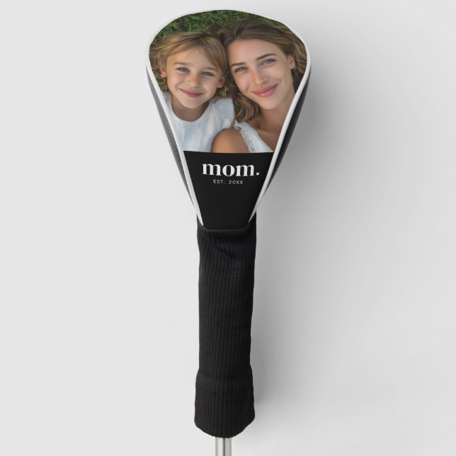 Mum Established Modern Minimal Photo Golf Head Cover (Front)