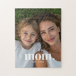 Mum Established Modern Minimal Photo Jigsaw Puzzle