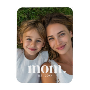 Mum Established Modern Minimal Photo Magnet