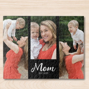 Mum Established Modern Script 3 Photo  Jigsaw Puzzle