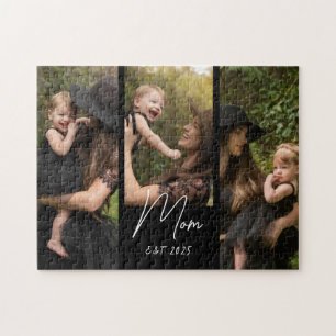 Mum Established Modern Script 3 Photo  Jigsaw Puzzle