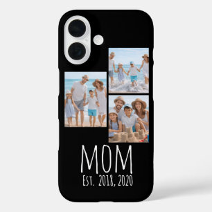 Mum Established Modern Script Black 3 Photo iPhone 16 Case