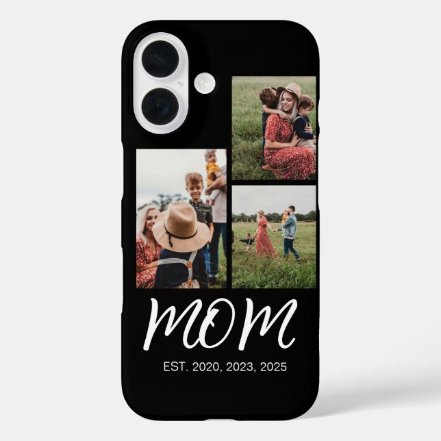 Mum Established Modern Script Black 3 Photo Case-Mate iPhone Case (Back)