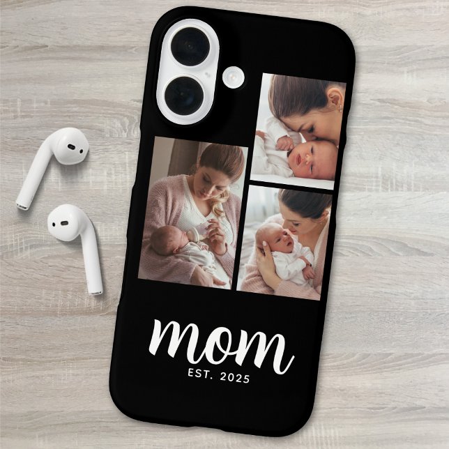 Mum Established Modern Script Black 3 Photo Case-Mate iPhone Case (Creator Uploaded)