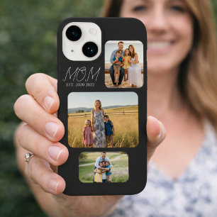 Mum Established Modern Script Black 3 Photo Case-Mate iPhone 14 Case