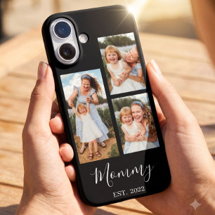 Mum Established Modern Script Black 3 Photo iPhone 16 Plus Case