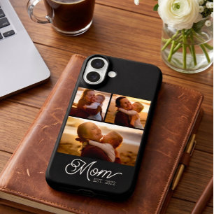 Mum Established Modern Script Black 3 Photo iPhone 16 Plus Case