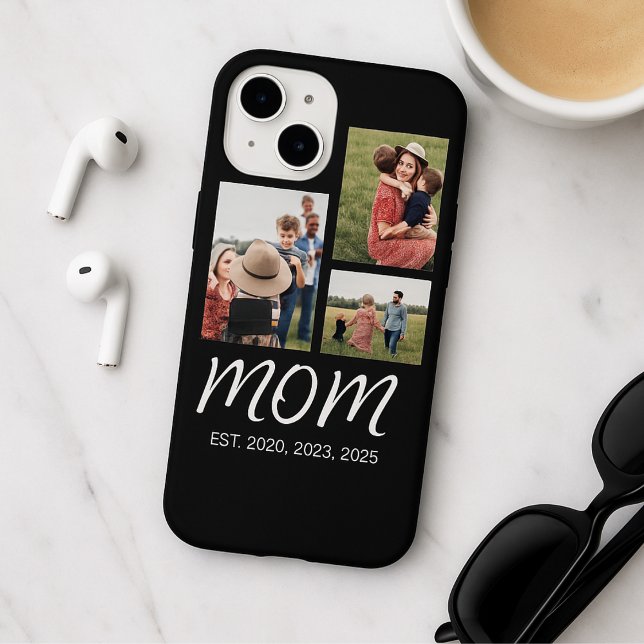 Mum Established Modern Script Black 3 Photo Case-Mate iPhone Case (Creator Uploaded)