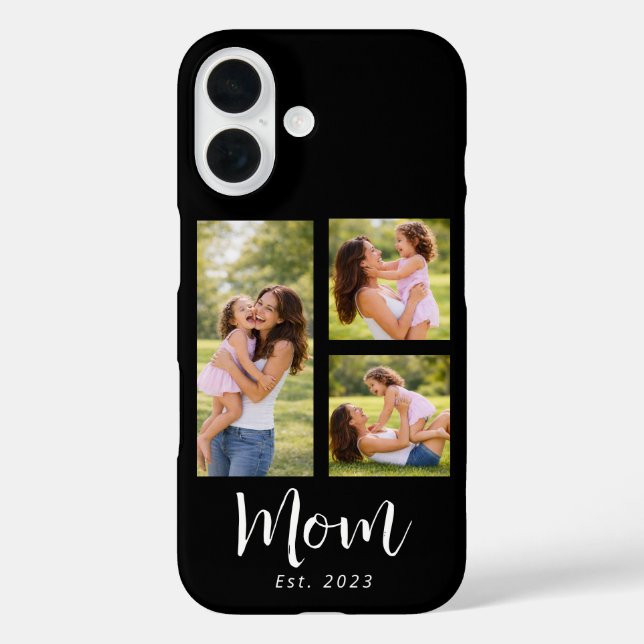Mum Established Modern Script Black 3 Photo Case-Mate iPhone Case (Back)