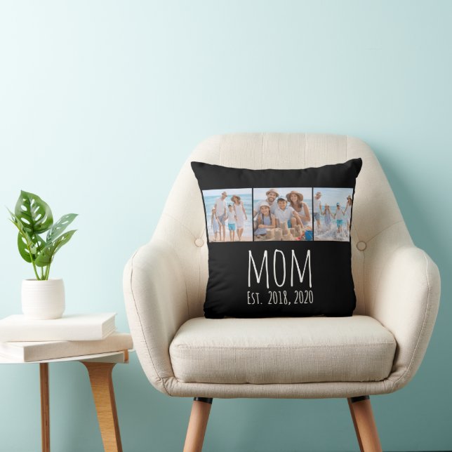 Mum Established Modern Script Black 3 Photo  Cushion (Chair)