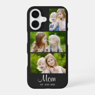 Mum Established Modern Script Black 3 Photo iPhone 16 Case
