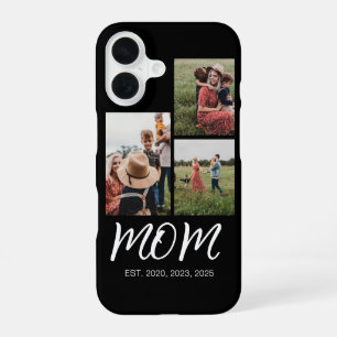 Mum Established Modern Script Black 3 Photo iPhone 16 Case