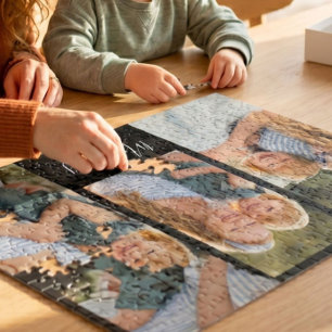 Mum Established Modern Script Black 3 Photo Jigsaw Puzzle