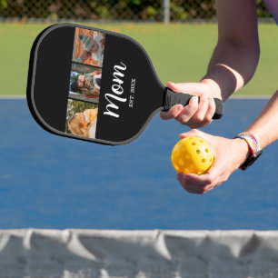 Mum Established Modern Script Black 3 Photo Pickleball Paddle