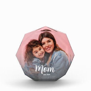 Mum Established Modern Script Photo Block