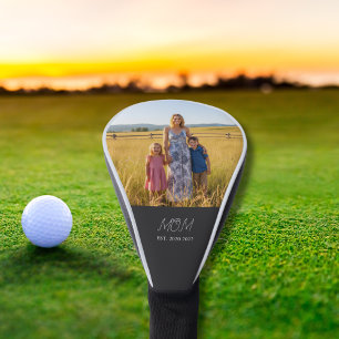 Mum Established Modern Script Photo  Golf Head Cover