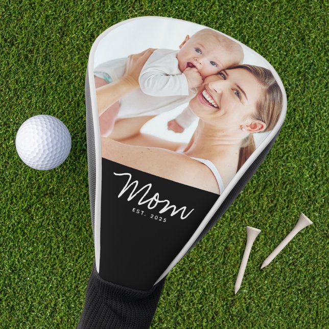Mum Established Modern Script Photo Golf Head Cover (Creator Uploaded)