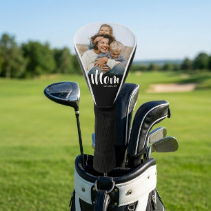 Mum Established Modern Script Photo Golf Head Cover