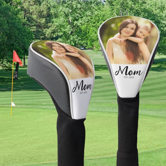 Mum Established Modern Script Photo Golf Head Cover (Creator Uploaded)